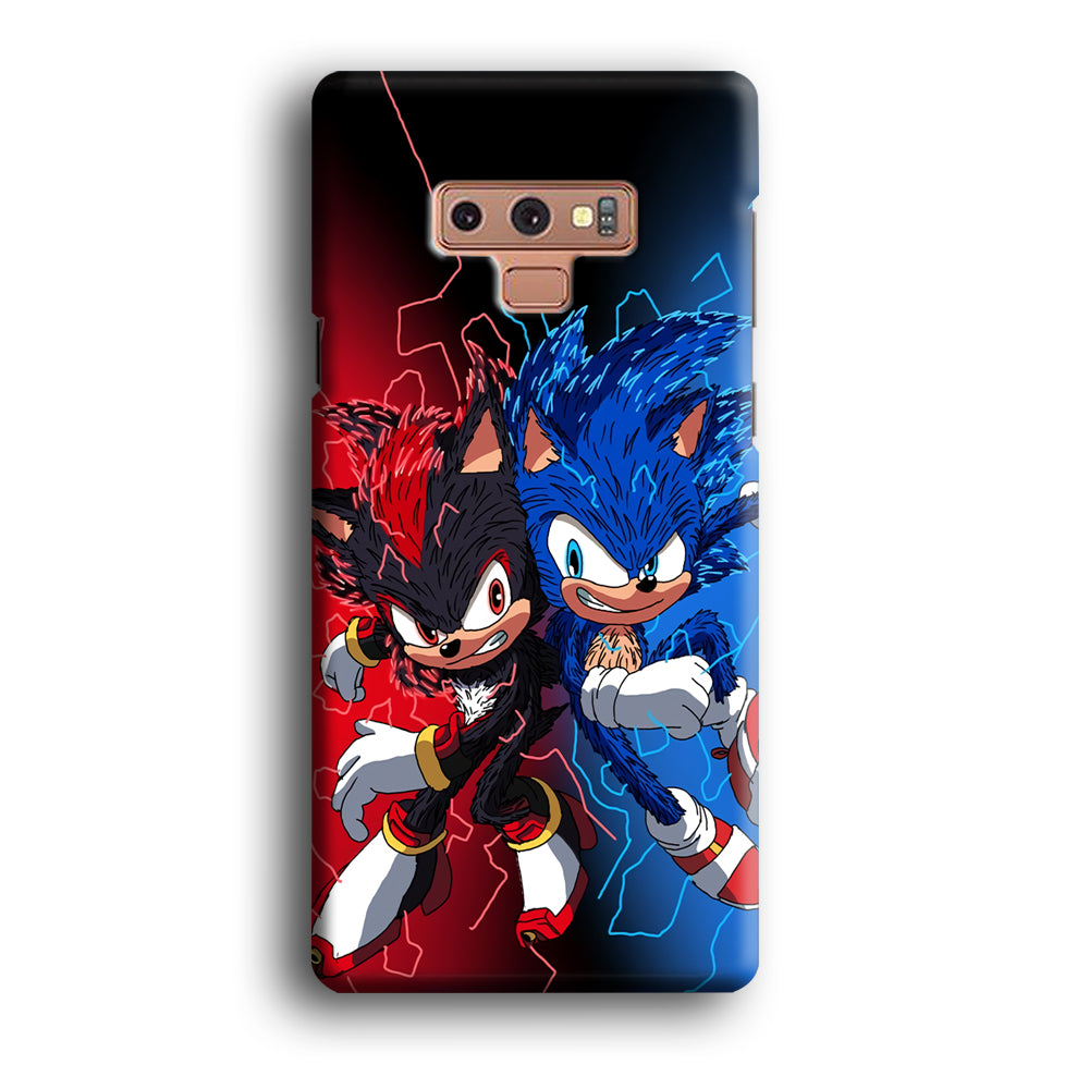 Sonic Red and Blue Fire Storm Samsung Galaxy Note 9 Case