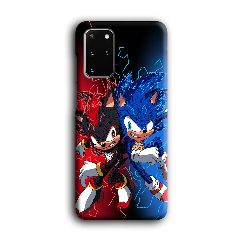 Sonic Red and Blue Fire Storm Samsung Galaxy S20 Plus Case