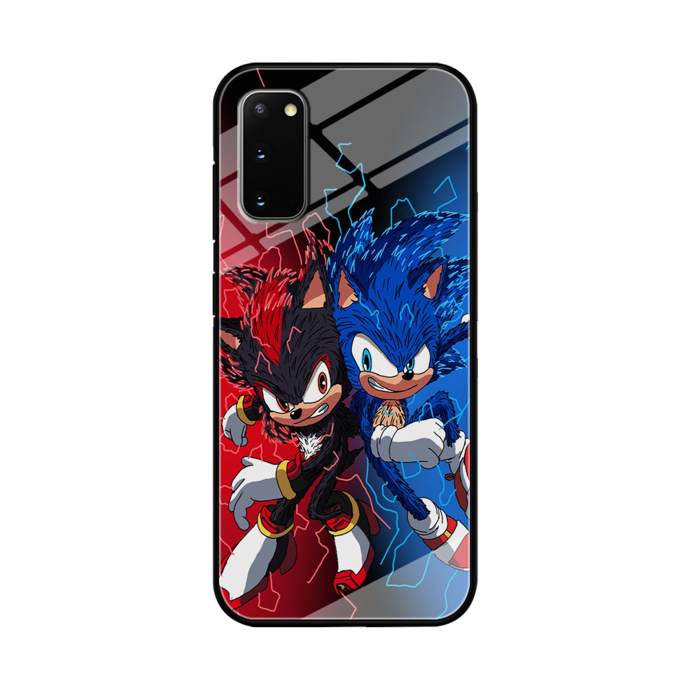 Sonic Red and Blue Fire Storm Samsung Galaxy S20 Case
