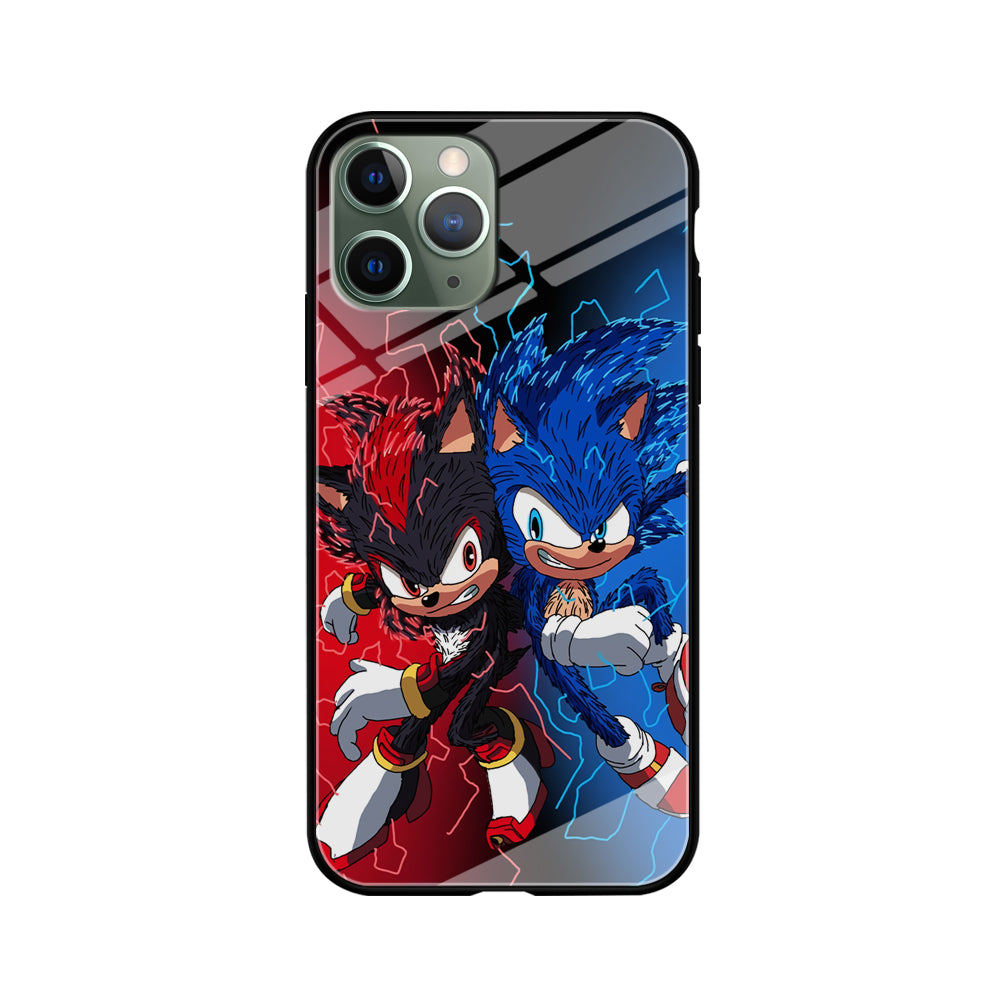Sonic Red and Blue Fire Storm iPhone 11 Pro Max Case