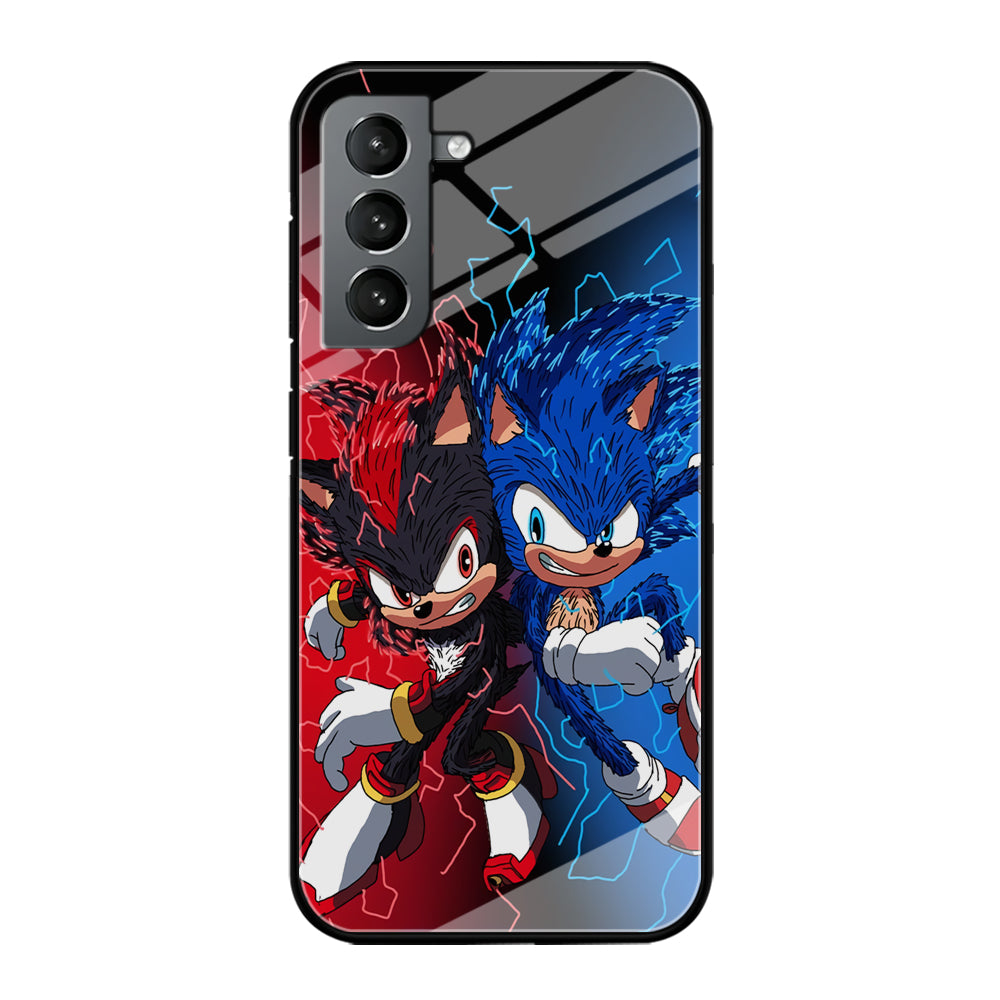 Sonic Red and Blue Fire Storm Samsung Galaxy S21 Plus Case