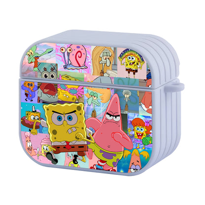 Spongebob and Patrick Make a Move Hard Plastic Case Cover For Apple Airpods 3