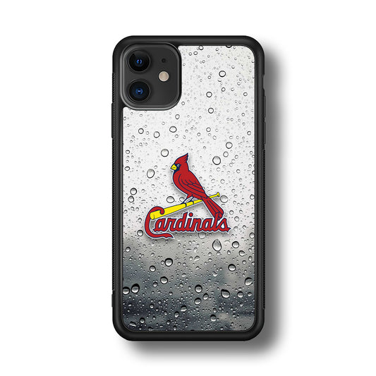St Louis Cardinals Sticker on Rainy Day iPhone 11 Case