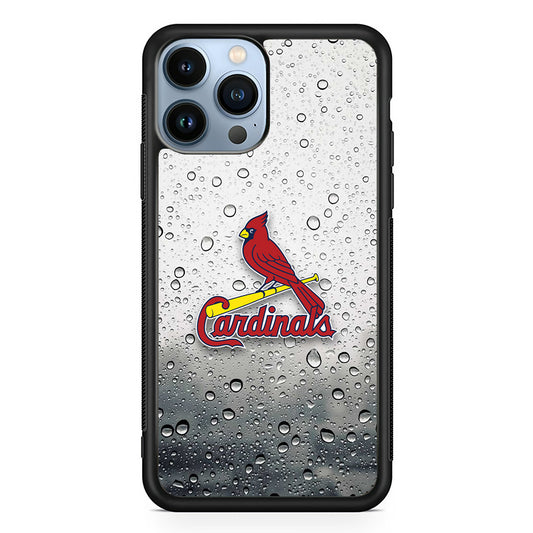 St Louis Cardinals Sticker on Rainy Day iPhone 13 Pro Max Case