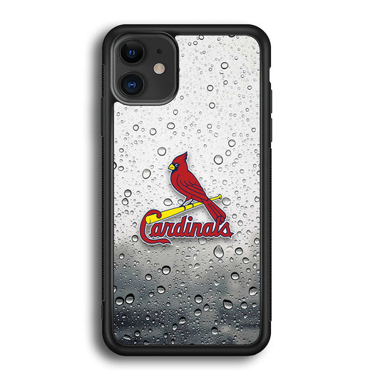 St Louis Cardinals Sticker on Rainy Day iPhone 12 Case