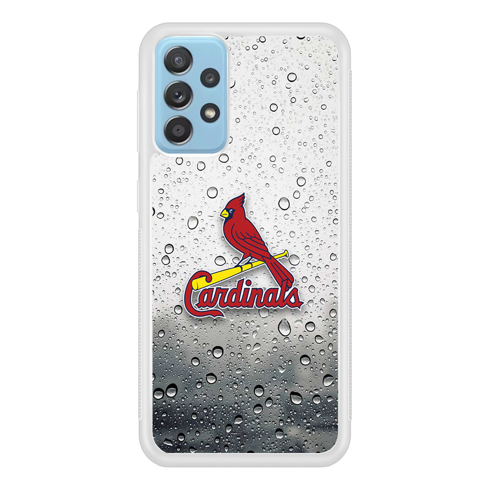 St Louis Cardinals Sticker on Rainy Day Samsung Galaxy A52 Case