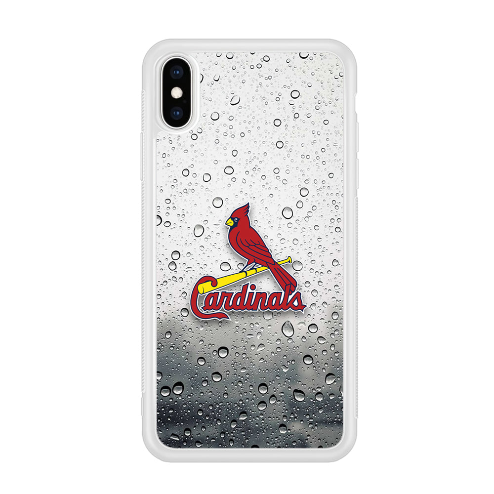 St Louis Cardinals Sticker on Rainy Day iPhone Xs Max Case