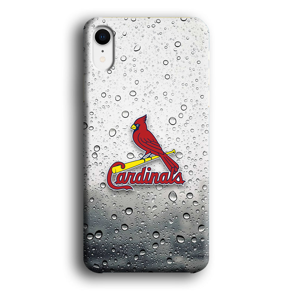 St Louis Cardinals Sticker on Rainy Day iPhone XR Case