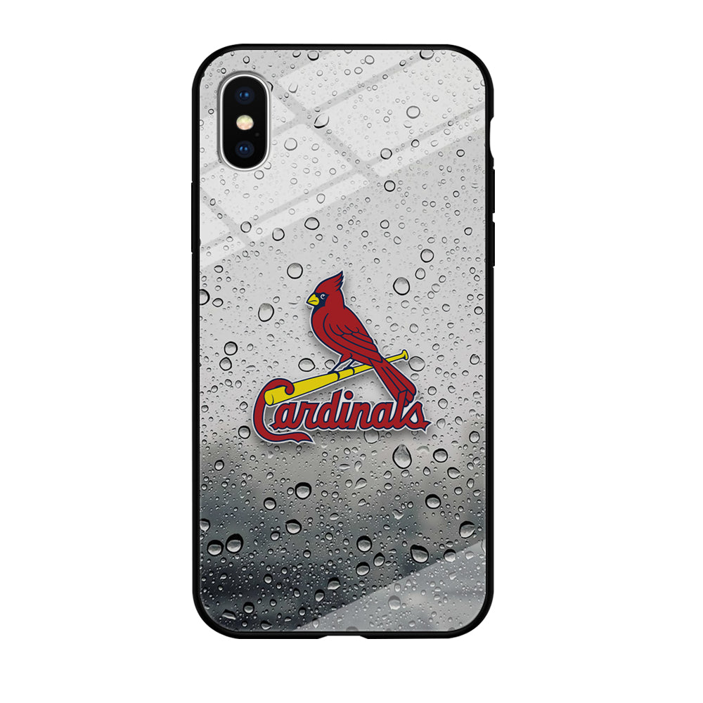 St Louis Cardinals Sticker on Rainy Day iPhone Xs Max Case