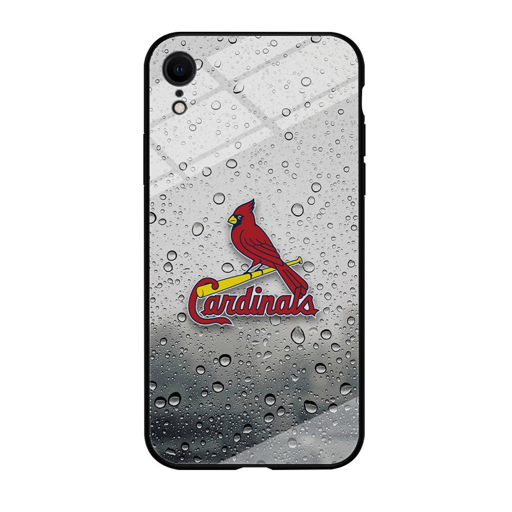 St Louis Cardinals Sticker on Rainy Day iPhone XR Case