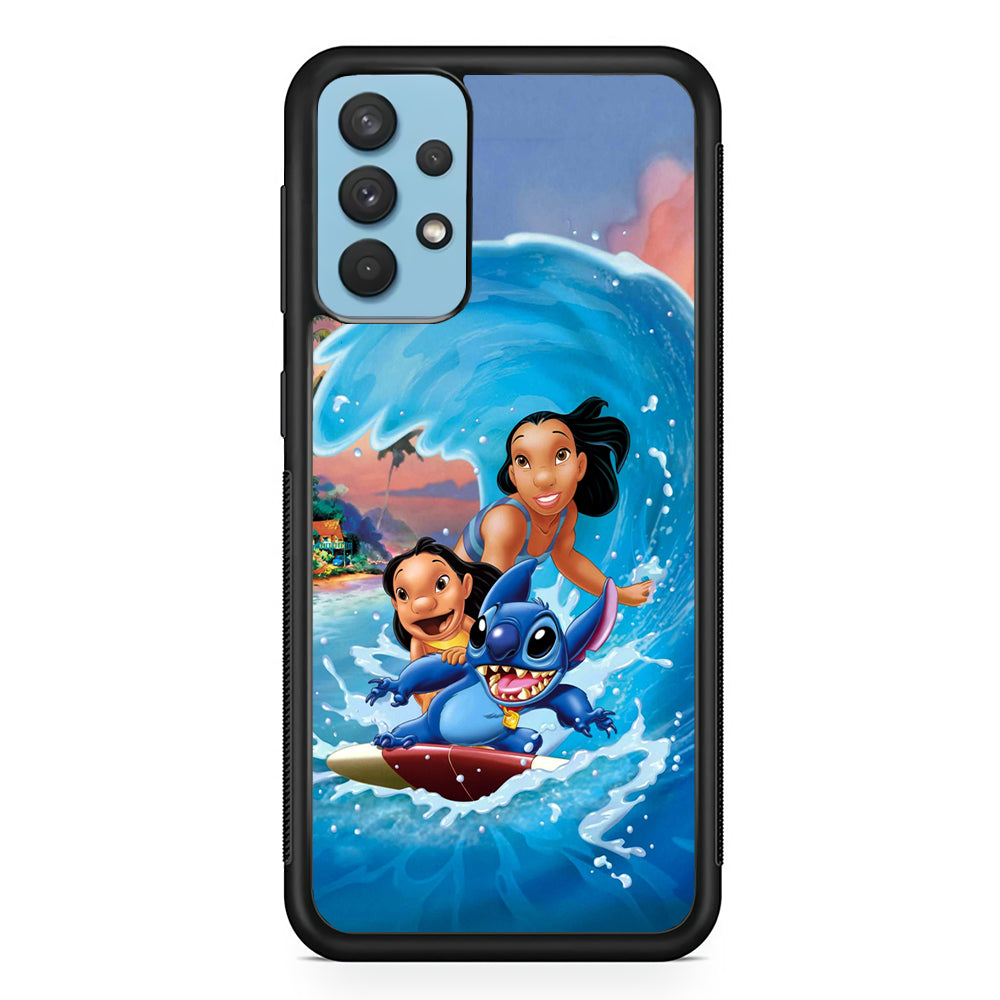 Stitch Great Wave from The Sea Samsung Galaxy A32 Case