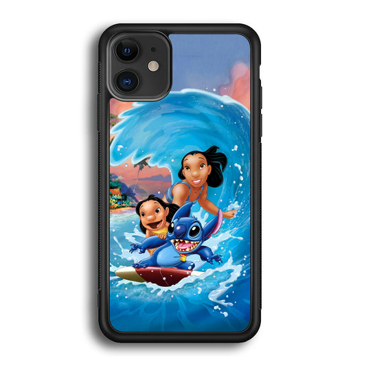 Stitch Great Wave from The Sea iPhone 12 Case