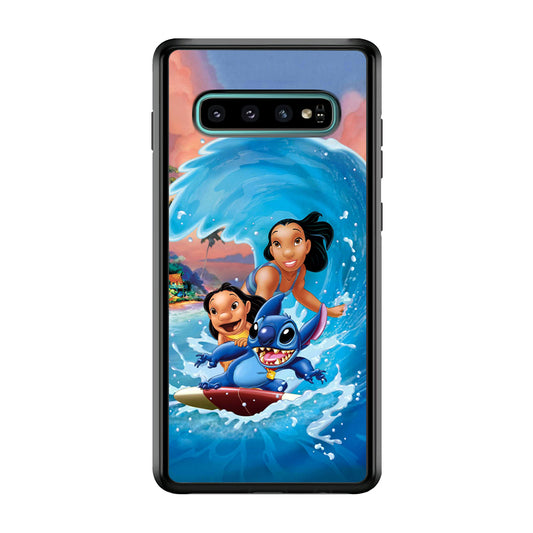 Stitch Great Wave from The Sea Samsung Galaxy S10 Case