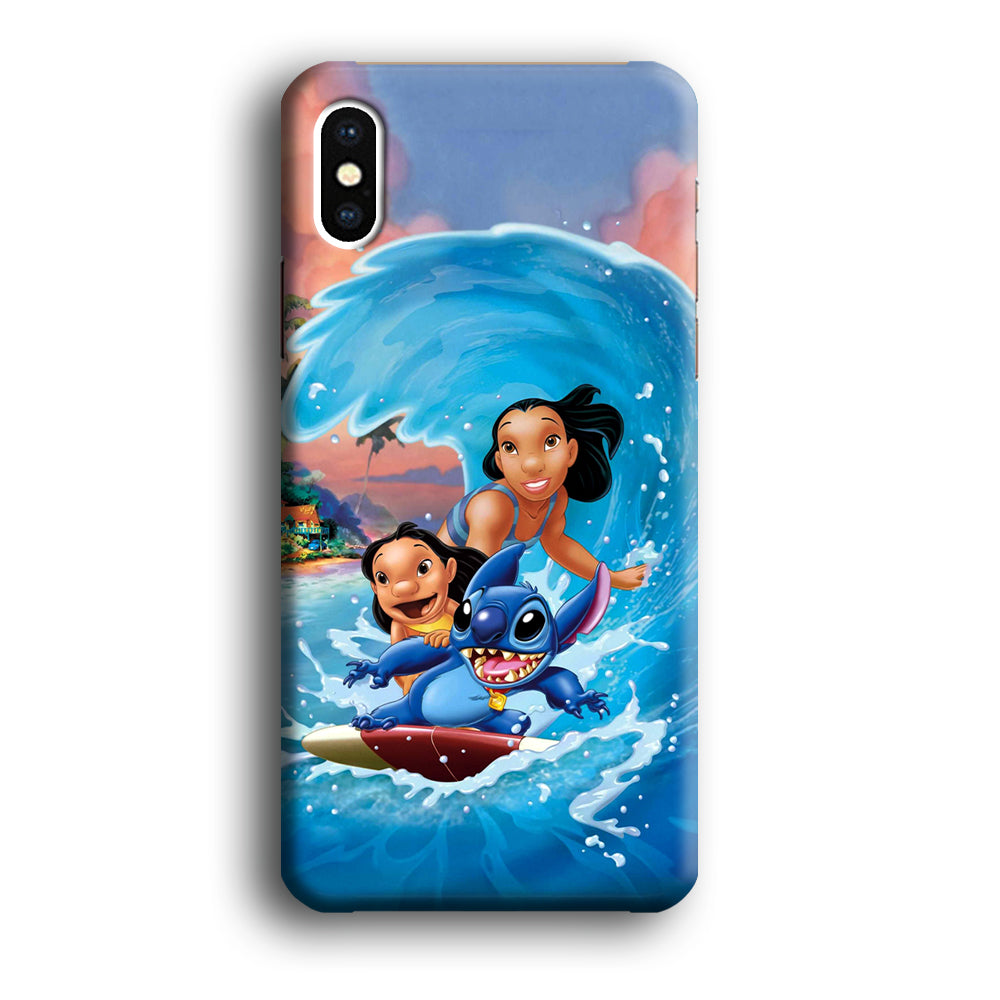 Stitch Great Wave from The Sea iPhone Xs Max Case