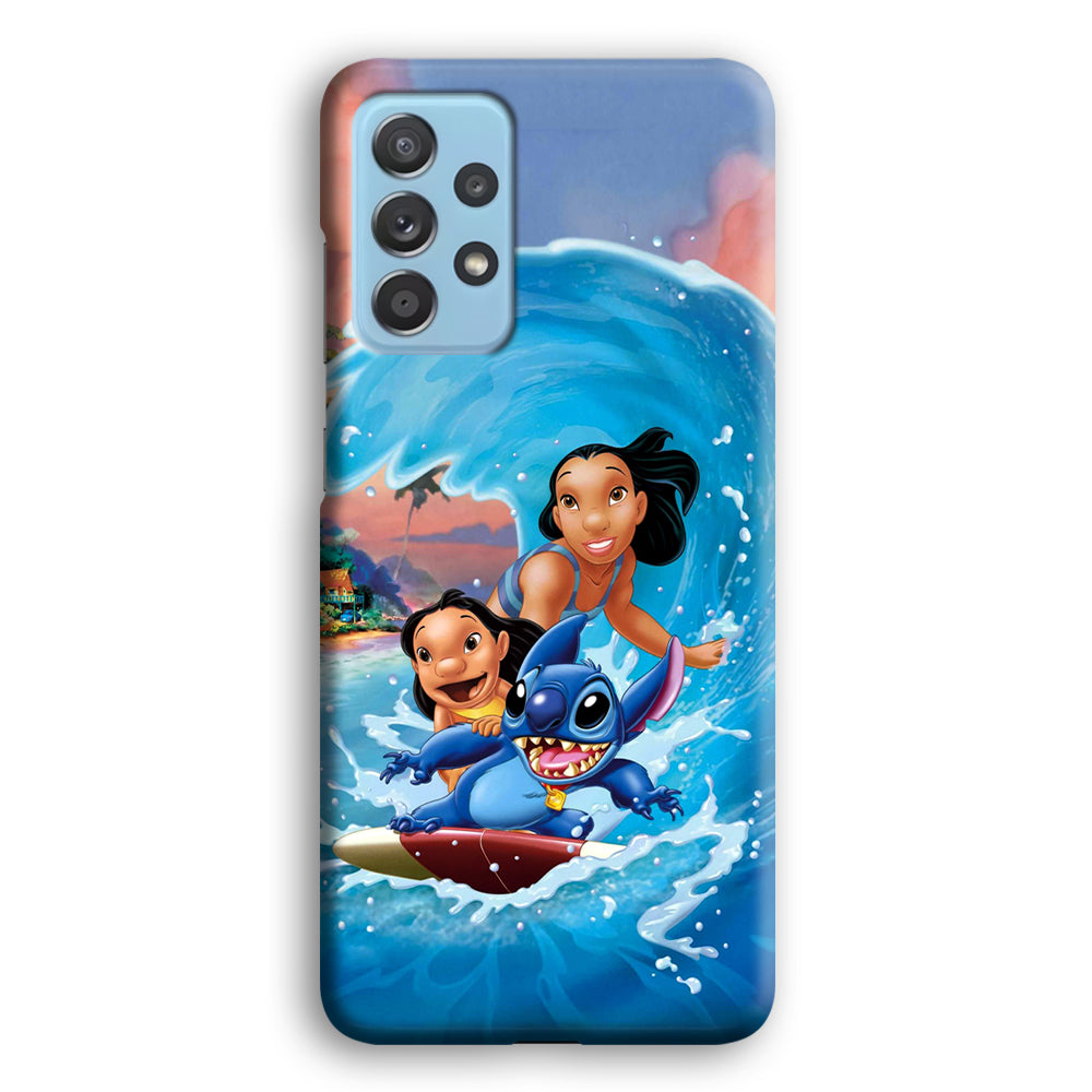 Stitch Great Wave from The Sea Samsung Galaxy A52 Case