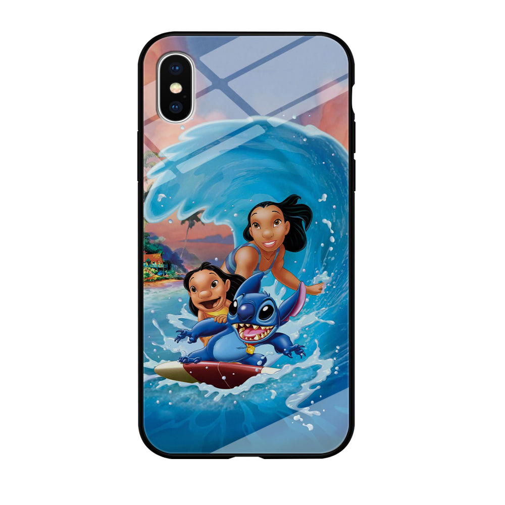 Stitch Great Wave from The Sea iPhone Xs Max Case