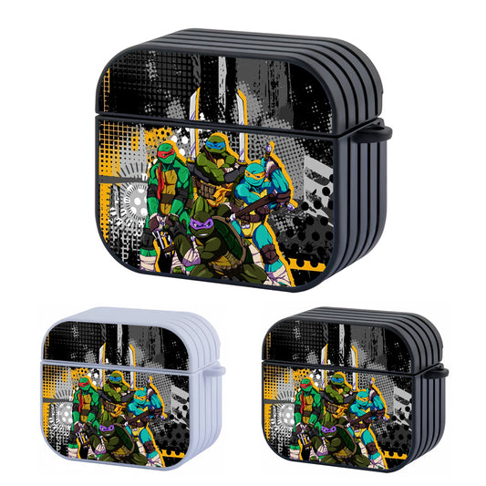 TMNT Always on Standby Hard Work Hard Plastic Case Cover For Apple Airpods 3