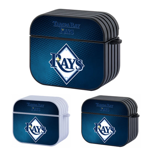 Tampa Bay Rays MLB Diagonal Blue Dot Patern Hard Plastic Case Cover For Apple Airpods 3