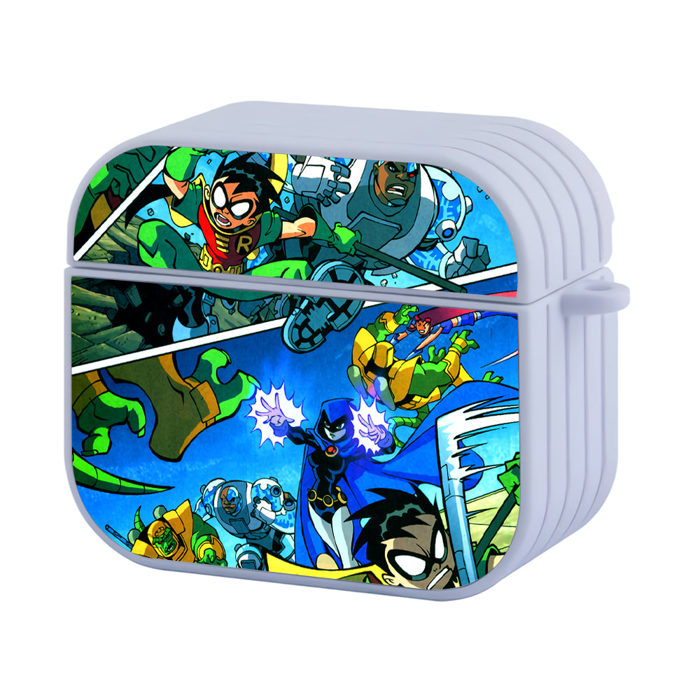 Teen Titans Go Feel The Fierce Battle Hard Plastic Case Cover For Apple Airpods 3