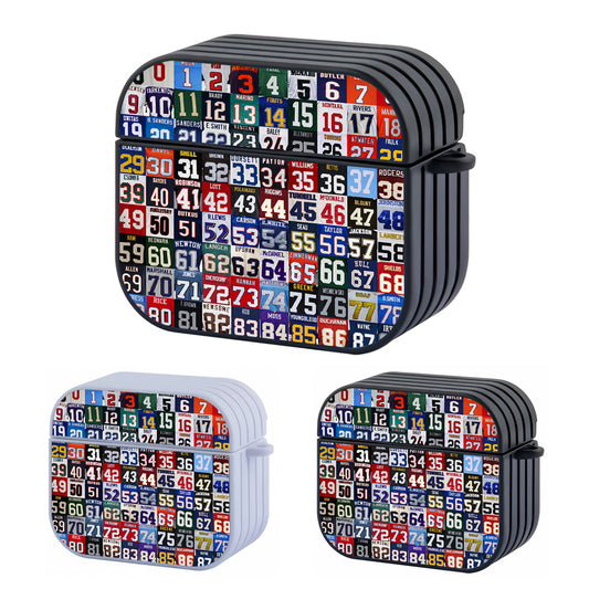 The Best NFL Players Number Legend Hard Plastic Case Cover For Apple Airpods 3
