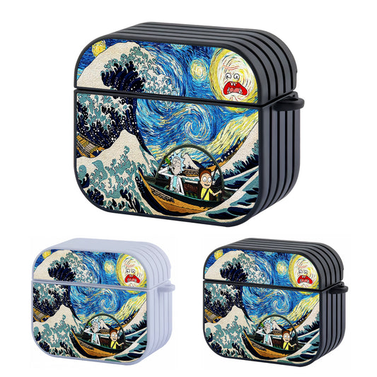 The Great Wave Rick and Morty Hard Plastic Case Cover For Apple Airpods 3
