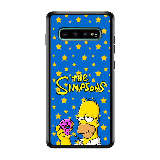 The Simpson Feel Good with Donut Samsung Galaxy S10 Case