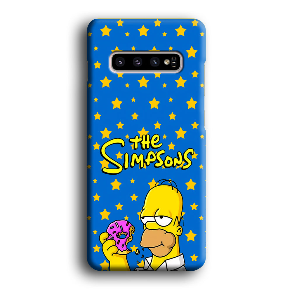 The Simpson Feel Good with Donut Samsung Galaxy S10 Plus Case