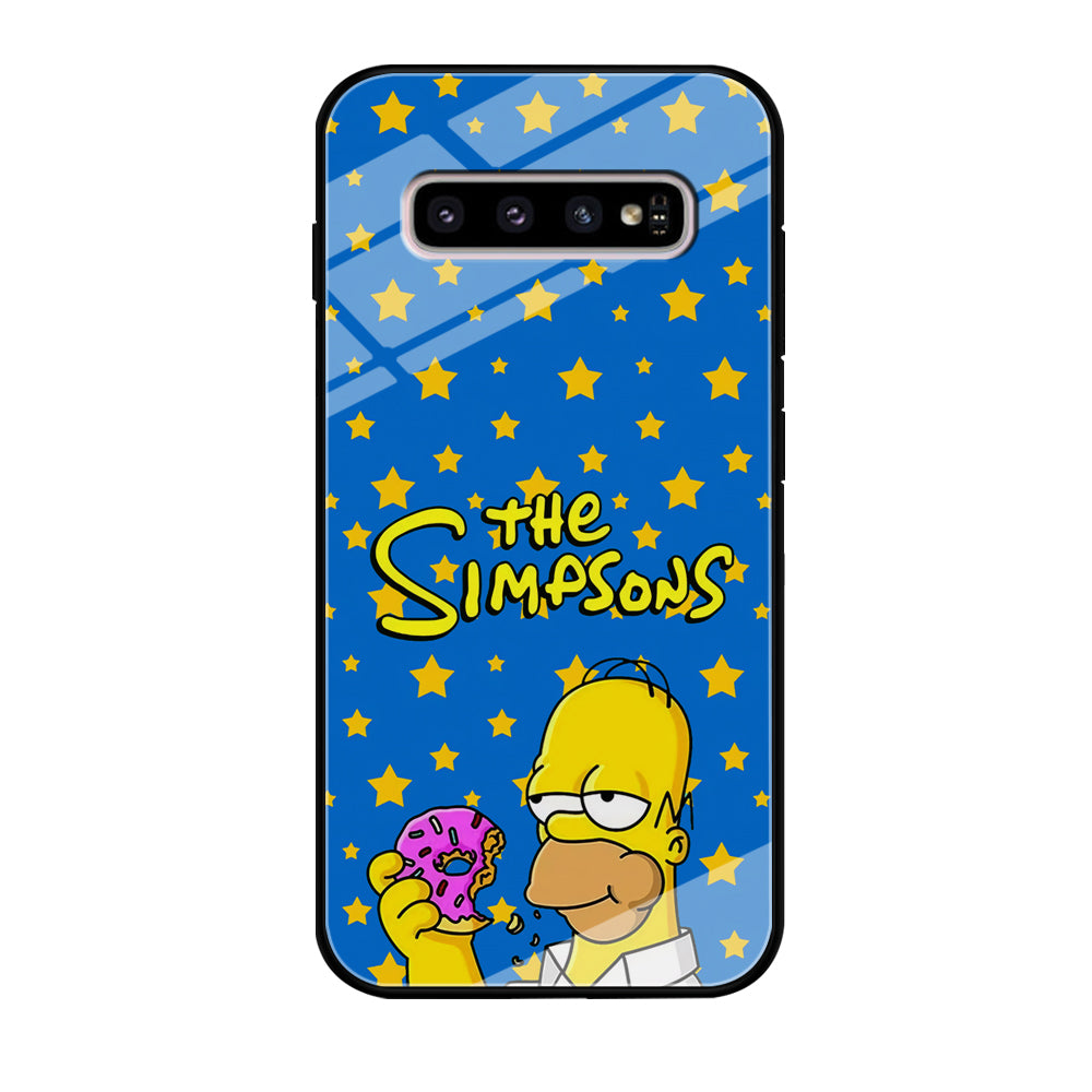 The Simpson Feel Good with Donut Samsung Galaxy S10 Plus Case