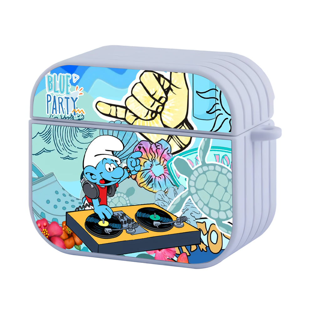 The Smurfs In the Ocean Make a Blue Party Hard Plastic Case Cover For Apple Airpods 3