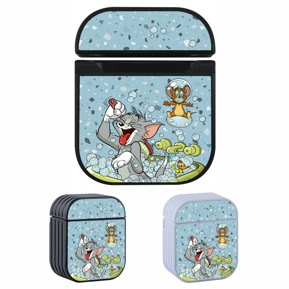 Tom and Jerry Fresh Morning Shower Hard Plastic Case Cover For Apple Airpods