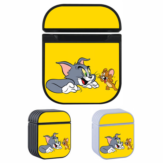 Tom and Jerry Yellow Background Hard Plastic Case Cover For Apple Airpods