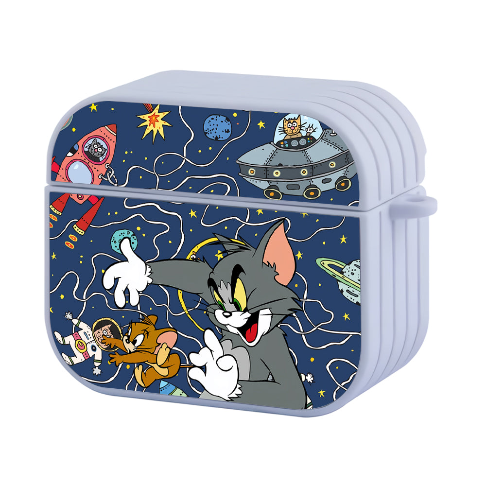 Tom and Jerry into The Space of Cats Hard Plastic Case Cover For Apple Airpods 3