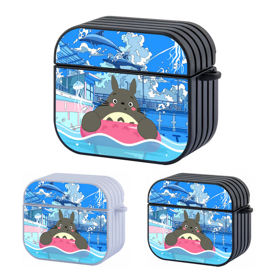 Totoro Swimming Under a Clear Sky Hard Plastic Case Cover For Apple Airpods 3