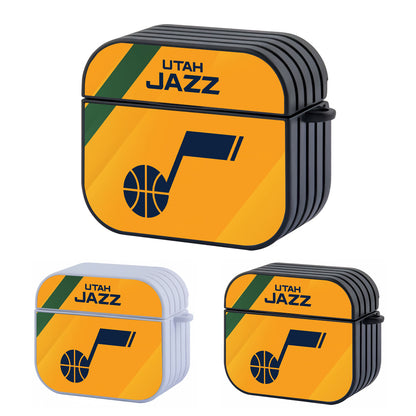 Utah Jazz NBA Deep Blue Logo on Board Hard Plastic Case Cover For Apple Airpods 3