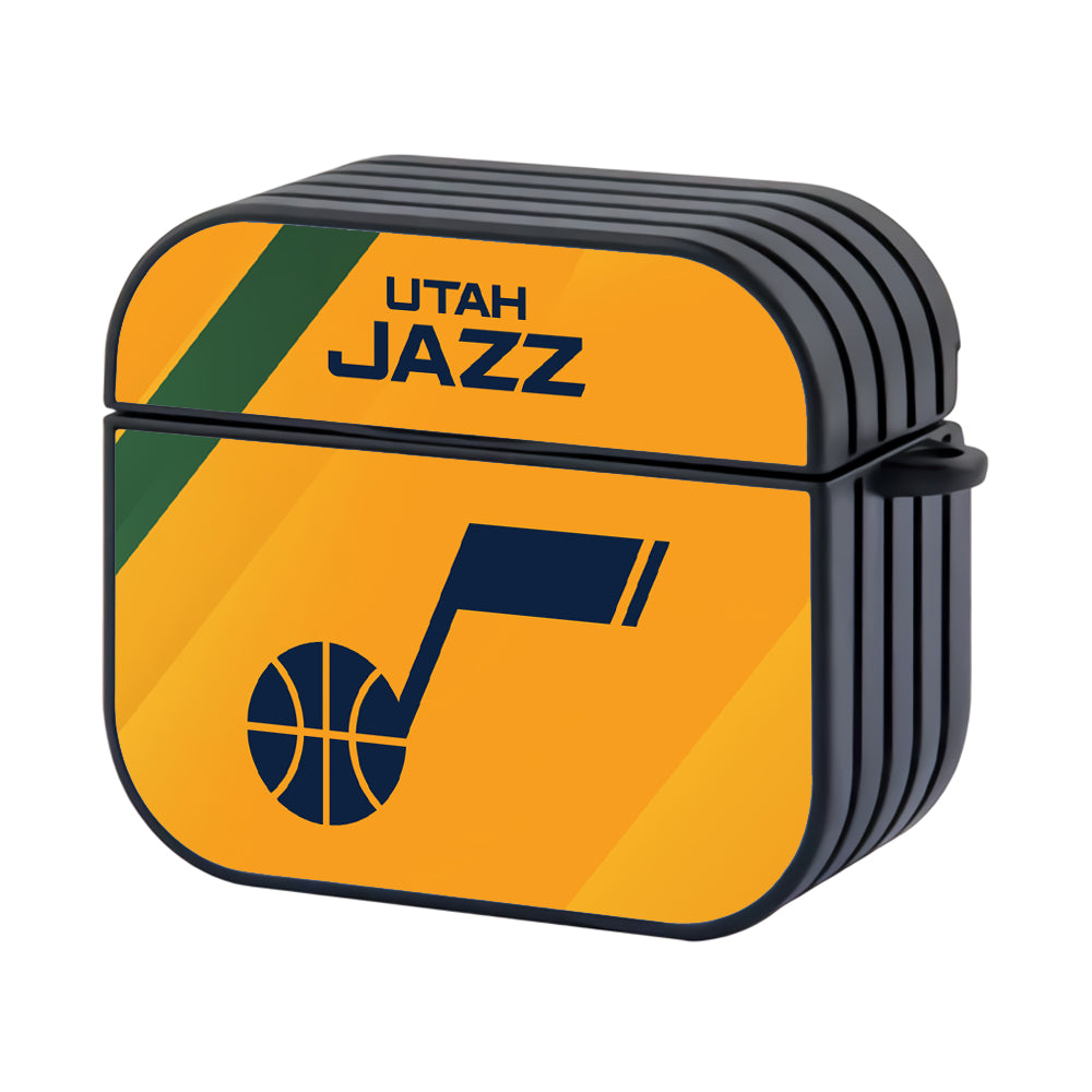 Utah Jazz NBA Deep Blue Logo on Board Hard Plastic Case Cover For Apple Airpods 3
