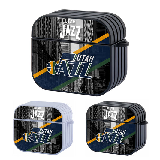 Utah Jazz Transparent Night City Hard Plastic Case Cover For Apple Airpods 3