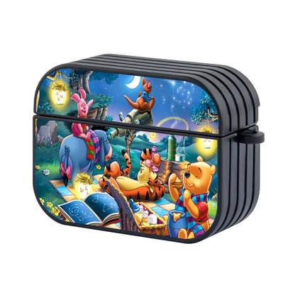 Winnie The Pooh Together in the Starry Night Hard Plastic Case Cover For Apple Airpods Pro
