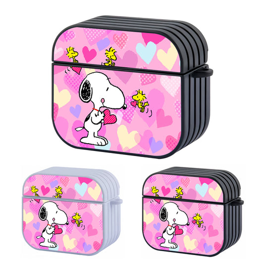 Woodstock Snoopy Valentine Day Hard Plastic Case Cover For Apple Airpods 3