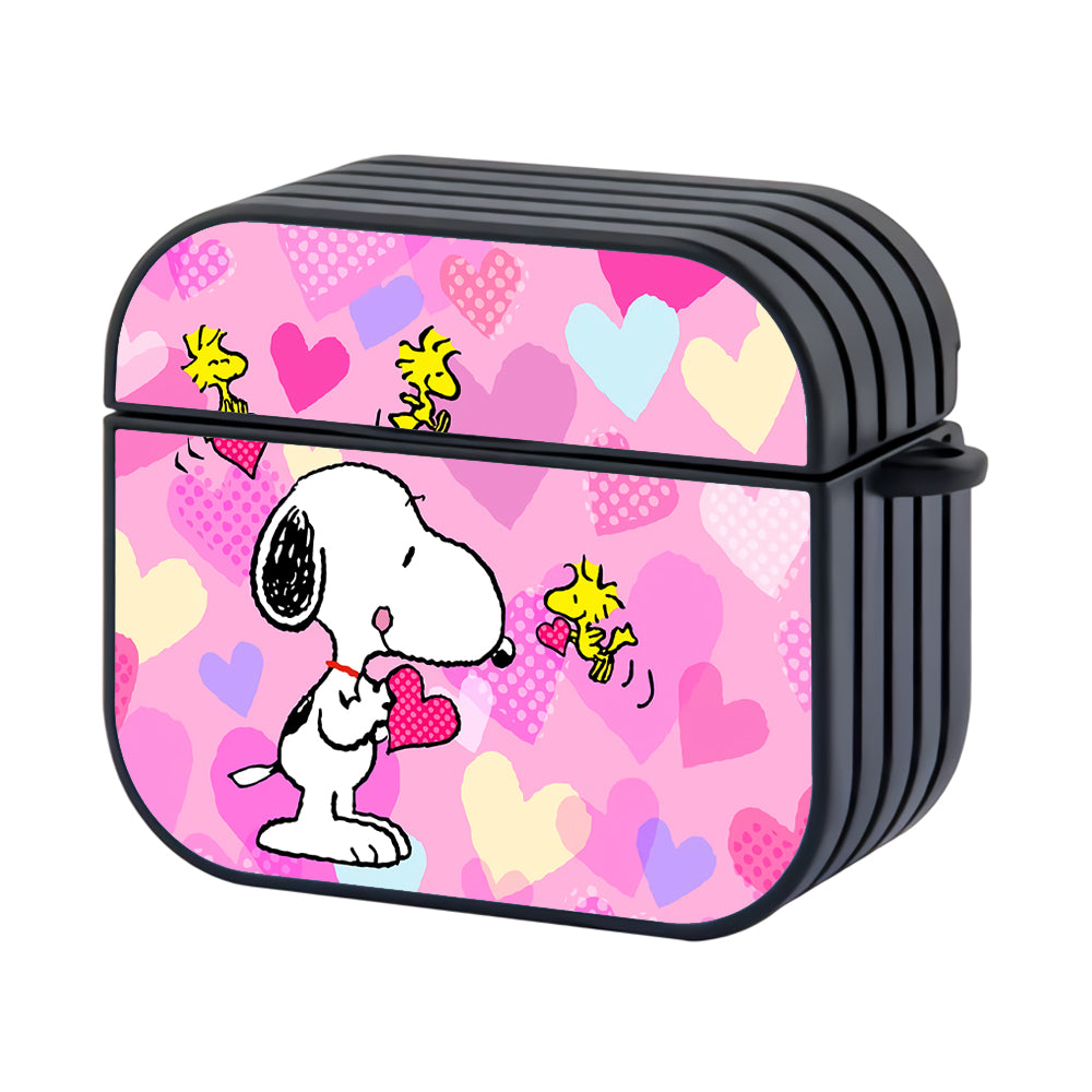 Woodstock Snoopy Valentine Day Hard Plastic Case Cover For Apple Airpods 3