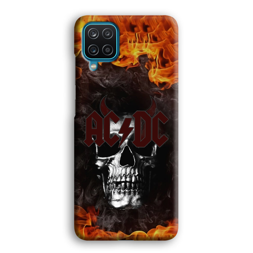 ACDC White Skull on Fire Samsung Galaxy A12 Case