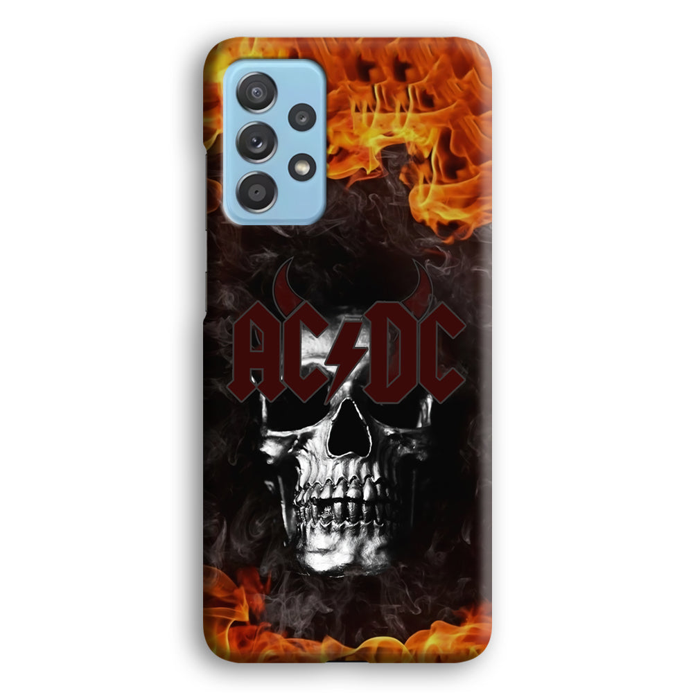 ACDC White Skull on Fire Samsung Galaxy A72 Case