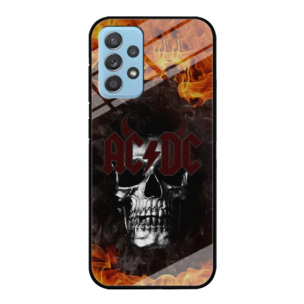 ACDC White Skull on Fire Samsung Galaxy A72 Case