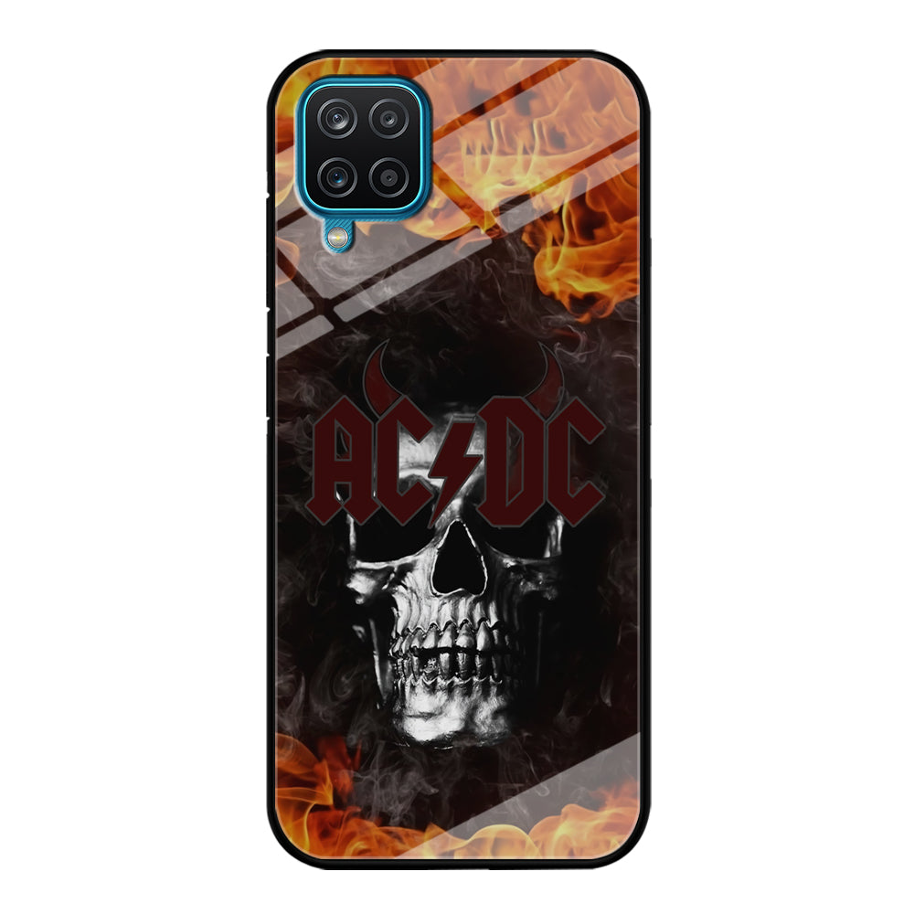 ACDC White Skull on Fire Samsung Galaxy A12 Case