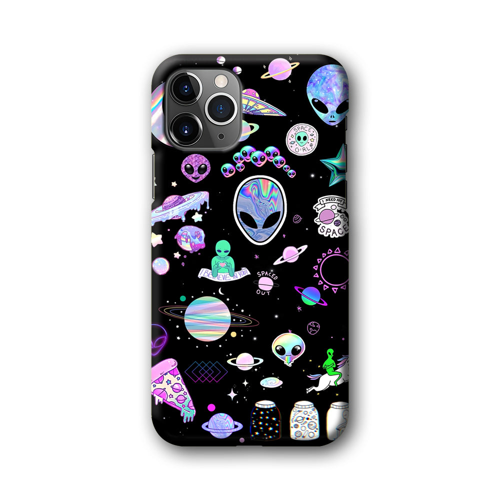 Alien Sticker Space Theme iPhone 11 Pro Max Case