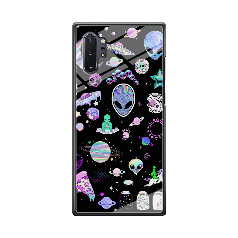 Alien Sticker Space Theme Samsung Galaxy Note 10 Plus Case