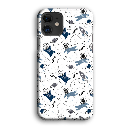 Animal Astronauts Dog and Cat in Space iPhone 12 3D Case