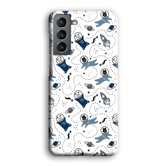 Animal Astronauts Dog and Cat in Space Samsung Galaxy S21 3D Case