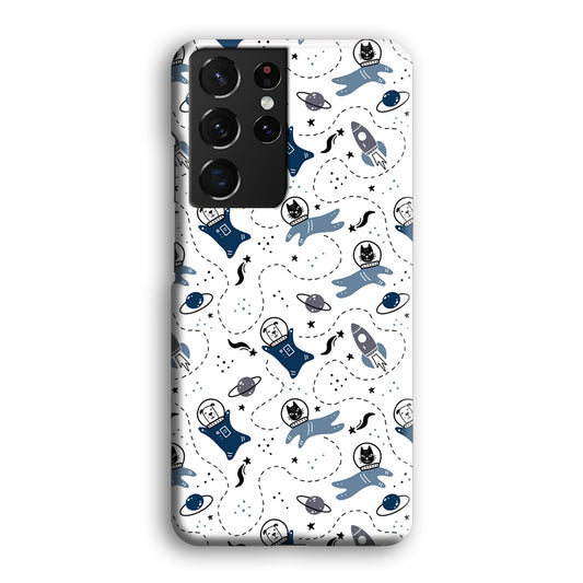 Animal Astronauts Dog and Cat in Space Samsung Galaxy S21 Ultra 3D Case