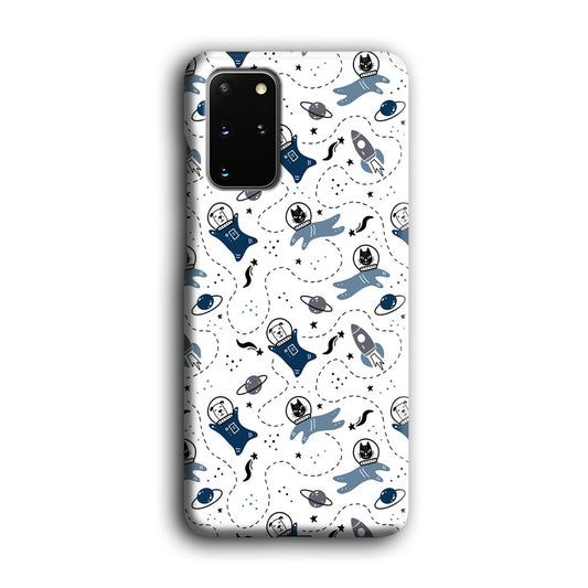 Animal Astronauts Dog and Cat in Space Samsung Galaxy S20 Plus 3D Case