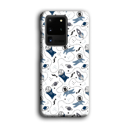 Animal Astronauts Dog and Cat in Space Samsung Galaxy S20 Ultra 3D Case